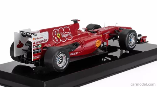 FERRARI  F1  F10 N 7 (800th GP) TURKISH GP 2010 FELIPE MASSA - CON VETRINA - WITH SHOWCASE  F-1 RED MET WHITE