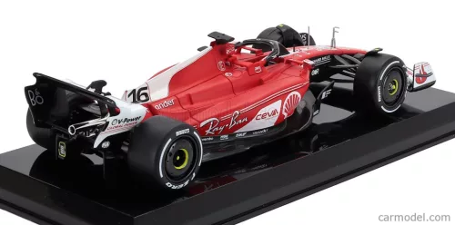 FERRARI  F1  SF-23 TEAM SCUDERIA FERRARI N 16 2nd LAS VEGAS USA GP 2023 CHARLES LECLERC - CON VETRINA - WITH SHOWCASE  RED BLACK WHITE