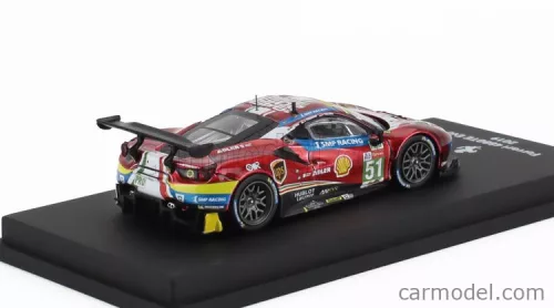 FERRARI  488 GTE EVO 3.9L TURBO V8 TEAM AF CORSE N 51 WINNER CLASS LMGTE PRO 24h LE MANS 2019 J.CALADO - A.PIER GUIDI - D.SERRA - CON VETRINA - WITH SHOWCASE  RED MET WHITE BLUE