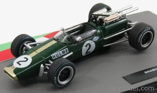 BRABHAM  F1  REPCO BT24 N 2 WORLD CHAMPION SEASON 1967 DENIS HULME  GREEN GOLD