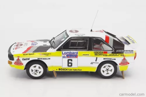 AUDI  QUATTRO SPORT TEAM HB N 6 RALLY RAC LOMBARD 1984 M-MOUTON - F-PONS  WHITE YELLOW BROWN