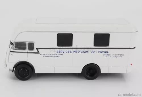 BERLIET  GLA 5 TRUCK FOURGON INTEGRAL SURELEVE SERVICE MEDICAUX DU TRAVAIL AMBULANCE 2-ASSI 1961  WHITE