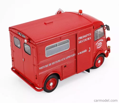 CITROEN  TYPE H VAN VOITURE DE SECOURS AUX ASPHYXIES ET BLESSES FIRE ENGINE 1968  RED