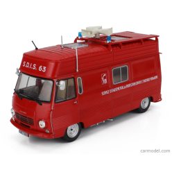   PEUGEOT  J7 VAN FIRE ENGINE SERVICE DEPARTEMENTAL DE PROTECTION CONTRE L'INCENDIE PUY DE DOME 1969  RED