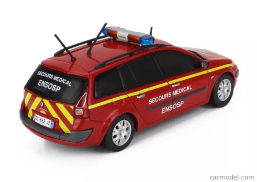 RENAULT  MEGANE BREAK SW STATION WAGON AMBULANCE FIRE ENGINE SECOURS MEDICAL ENSOSP 2006  RED YELLOW