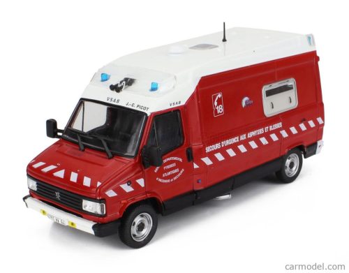 PEUGEOT  J5 MAXUM VAN FIRE ENGINE SECOURS D'URGENCE AUX ASPHYXIES ET BLESSES 1982  RED WHITE