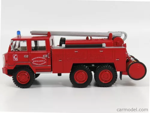 BERLIET  FF 6X6 FPT HR TANKER TRUCK FIRE ENGINE VIGILI DEL FUOCO SERVICE DEPARTEMENTAL SECOURS 1971  RED