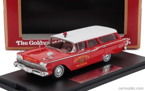 FORD USA  COUNTRY SQUIRE SW STATION WAGON FRUITLAND FIRE ENGINE 1959  RED WHITE