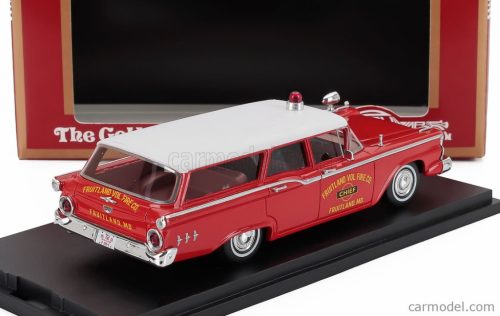FORD USA  COUNTRY SQUIRE SW STATION WAGON FRUITLAND FIRE ENGINE 1959  RED WHITE