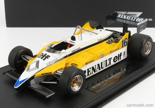 RENAULT  F1  RE 30B V6 TURBO N 16 SEASON 1982 R.ARNOUX - CON VETRINA - WITH SHOWCASE  YELLOW WHITE