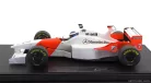 McLAREN  F1  MP4/11 3.0L V10 CENTRAL WING MARLBORO MERCEDES TEAM N 7 6th MONACO GP 1996 WITH PILOT FIGURE MIKA HAKKINEN - CON VETRINA - WITH SHOWCASE  RED WHITE