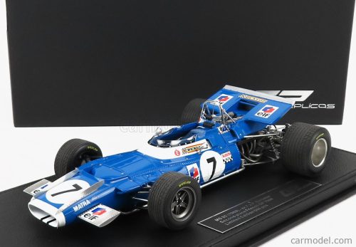 MATRA SIMCA  F1  MS80 N 7 2nd FRENCH GP 1969 J.P.BELTOISE - CON VETRINA - WITH SHOWCASE  BLUE WHITE