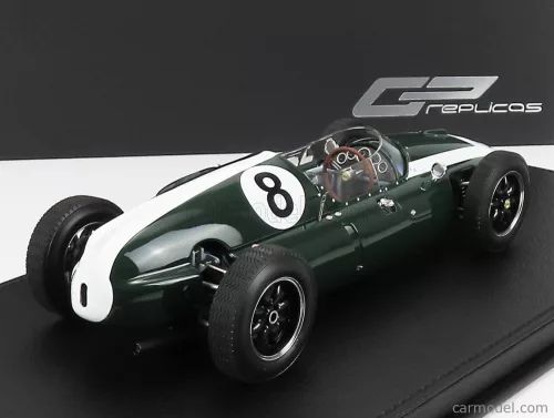 COOPER  F1  T51 CLIMAX TEAM COOPER CAR COMPANY N 8 1959 JACK BRABHAM 1959 WORLD CHAMPION - CON VETRINA - WITH SHOWCASE  GREEN WHITE