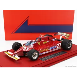   FERRARI  F1  126CX COMPREX TURBO N 27 USA OVEST LONG BEACH GP (with pilot figure) 1981 G-VILLENEUVE - CON VETRINA - WITH SHOWCASE  RED