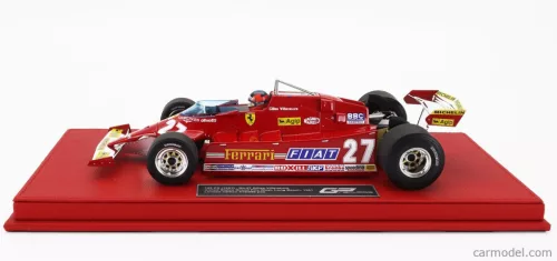 FERRARI  F1  126CX COMPREX TURBO N 27 USA OVEST LONG BEACH GP (with pilot figure) 1981 G-VILLENEUVE - CON VETRINA - WITH SHOWCASE  RED