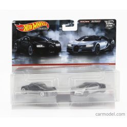   BUGATTI  SET 2X VEYRON 2009 + BUGATTI CHIRON 2016  BLACK SILVER