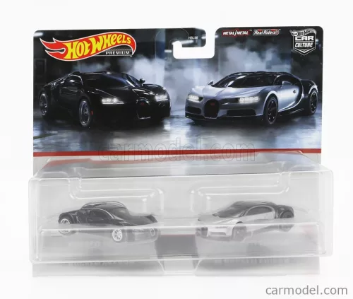 BUGATTI  SET 2X VEYRON 2009 + BUGATTI CHIRON 2016  BLACK SILVER