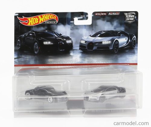 BUGATTI  SET 2X VEYRON 2009 + BUGATTI CHIRON 2016  BLACK SILVER