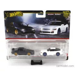   NISSAN  SET 2X 180SX TYPE X COUPE + SILEIGHT (SILVIA S13) COUPE 1989  BLACK WHITE