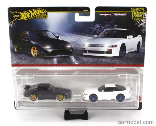 NISSAN  SET 2X 180SX TYPE X COUPE + SILEIGHT (SILVIA S13) COUPE 1989  BLACK WHITE