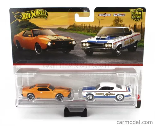 AMC  SET 2X JAVELIN COUPE + REBEL MACHINE RACING 1971  ORANGE MET WHITE
