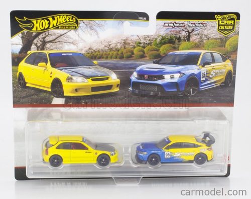 HONDA  SET 2X 1999 Civic Type R (EK9) & Honda Civic Type-R  YELLOW BLUE