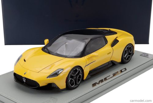 MASERATI  MC20 GLOSS BLACK ROOF 2020 - CON VETRINA - WITH SHOWCASE  GIALLO GENIO - YELLOW BLACK