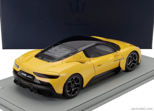 MASERATI  MC20 GLOSS BLACK ROOF 2020 - CON VETRINA - WITH SHOWCASE  GIALLO GENIO - YELLOW BLACK