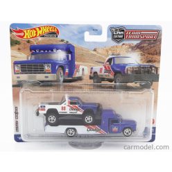   DODGE  RETRO RIG TRUCK CAR TRANSPORTER WITH MACHO POWER PICK-UP N 80 RACING 1980  BLUE WHITE