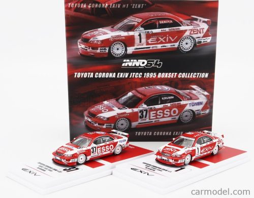 TOTOTA  SET 2X CORONA EXIV ZENT N 1 RACING + ESSO N 37 RACING 1995  RED WHITE