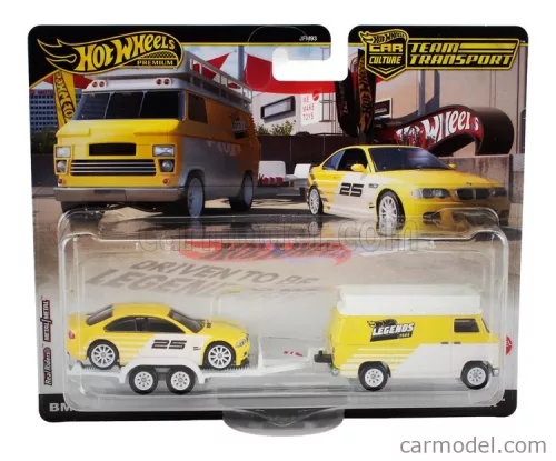 BMW  VAN WITH TRAILER + 3-SERIES M3 (E36) 1992  YELLOW WHITE
