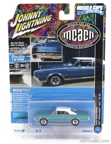 OLDSMOBILE  442 W-30 COUPE 1967  BLUE GREEN MET WHITE