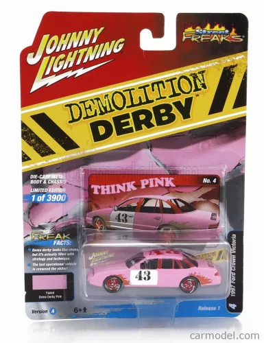 FORD USA  CROWN VICTORIA N 43 DEMILITION DERBY 1997  PINK WHITE