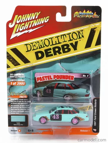 FORD USA  CROWN VICTORIA N 43 DEMILITION DERBY 1997  LIGHT BLUE BLACK