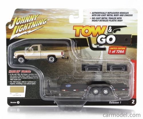 FORD USA  RANGER PICK-UP 1983 WITH TRAILER CAR TRANSPORTER  BEIGE WHITE BLACK