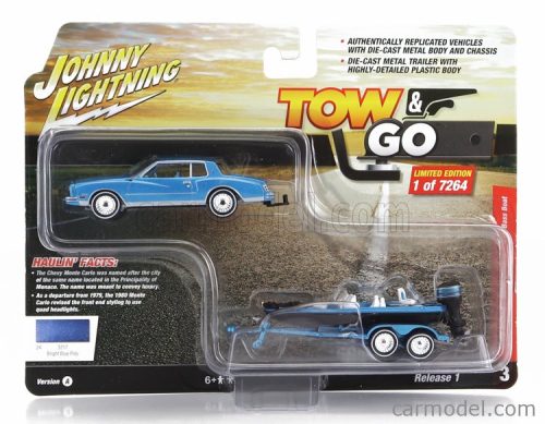 CHEVROLET  MONTE CARLO 1980 WITH TRAILER AND MOTORBOAT  BLUE BLACK