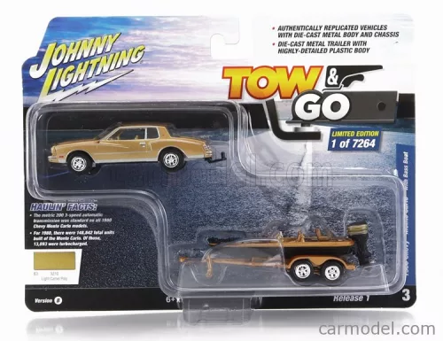 CHEVROLET  MONTE CARLO 1980 WITH TRAILER AND MOTORBOAT  GOLD BLACK