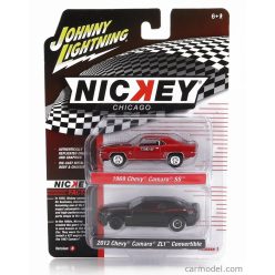  CHEVROLET  SET 2X CAMARO SS 1969 + ZL1 CABRIOLET CLOSED 2013  BLACK RED