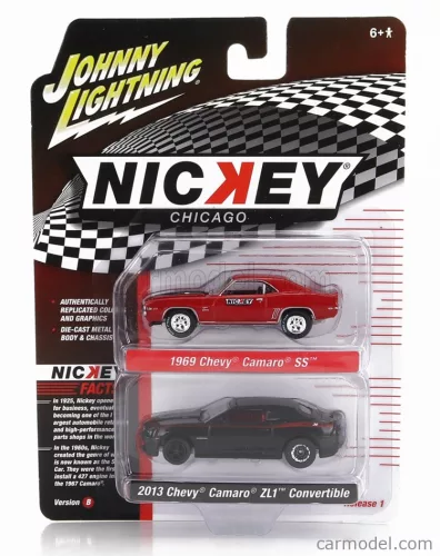 CHEVROLET  SET 2X CAMARO SS 1969 + ZL1 CABRIOLET CLOSED 2013  BLACK RED