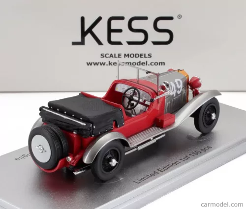 ALFA ROMEO  RL SUPER SPORT N 49 7th MILLE MIGLIA 1927 ARTURO MERCANTI - CARLO SOZZI  RED SILVER BLACK