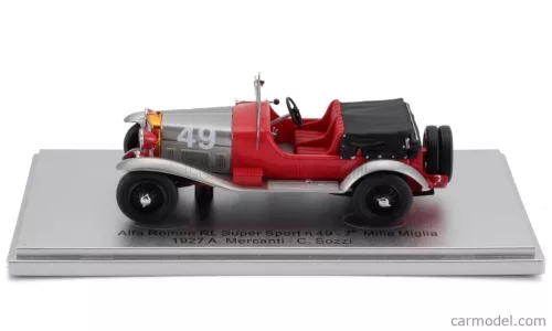 ALFA ROMEO  RL SUPER SPORT N 49 7th MILLE MIGLIA 1927 ARTURO MERCANTI - CARLO SOZZI  RED SILVER BLACK