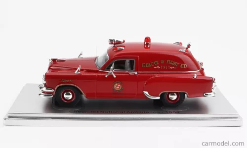 CHEVROLET  NATIONAL AMBULANCE ROYAL OAK MICHIGAN FIRE PROTECTION FIRE ENGINE 1954  RED