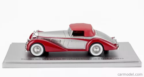 BENTLEY  MKVI DROPHEAD ch.B122DA COUPE CABRIOLET CLOSED 1949  SILVER RED