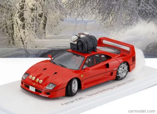 FERRARI  F40 SNOW DRIFTING IN JAPAN WITH PILOT DRIVER 1993  RED