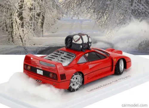 FERRARI  F40 SNOW DRIFTING IN JAPAN WITH PILOT DRIVER 1993  RED