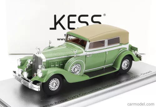 PIERCE ARROW  124 CONVERTIBLE BERLINE SEDAN LE BARON CLOSED 1933  LIGHT GREEN