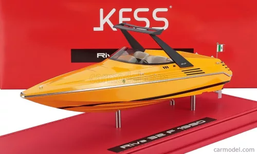 RIVA  MOTOSCAFO 32 FERRARI 1990 2x ENGINE V8 - 780CV - (24cm) - CON VETRINA - WITH SHOWCASE  YELLOW