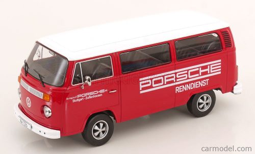 VOLKSWAGEN  T2b MINIBUS PORSCHE RENNDIENST STUTTGART ZUFFENHAUSEN 1972 - WITH FUCHS RIMS  RED WHITE