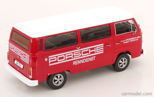 VOLKSWAGEN  T2b MINIBUS PORSCHE RENNDIENST STUTTGART ZUFFENHAUSEN 1972 - WITH FUCHS RIMS  RED WHITE
