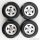 ACCESSORIES  FERRARI 512BB -365GT4/BB - 4X WHEELS AND TYRE SET 1973  BLACK